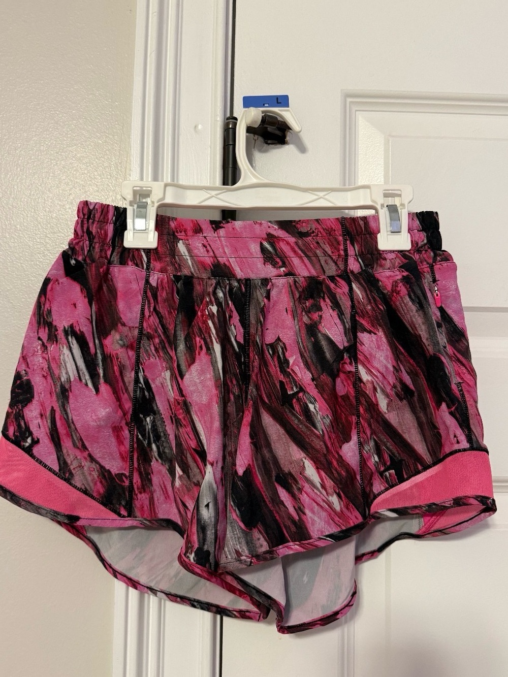 lululemon athletica Pink and Black Abstract Athletic Shorts